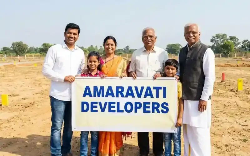 Ready to construct plots in Amaravati with roads and utilities