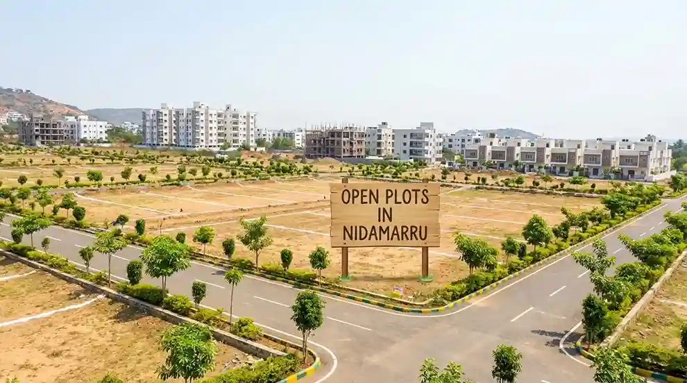 CRDA approved villa plots in Nidamarru with modern infrastructure and wide roads