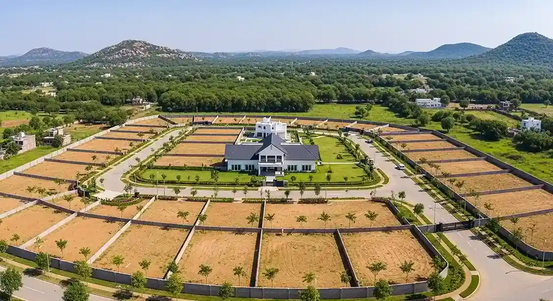 Villa plots in Rambilli Defence Corridor with world-class infrastructure and landscaped gardens