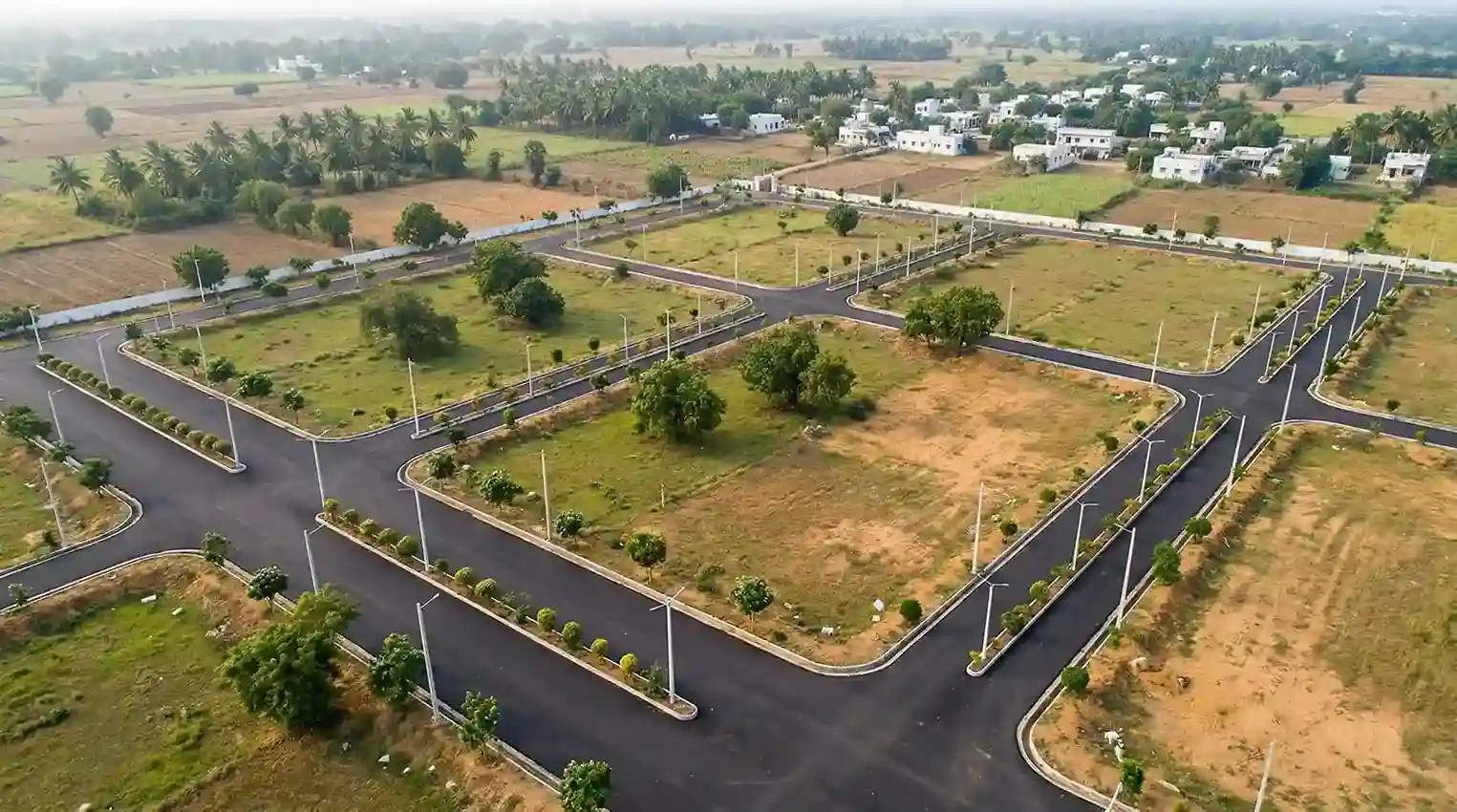 VMRDA approved villa plots in Ranasthalam Pharma City with modern infrastructure and road network
