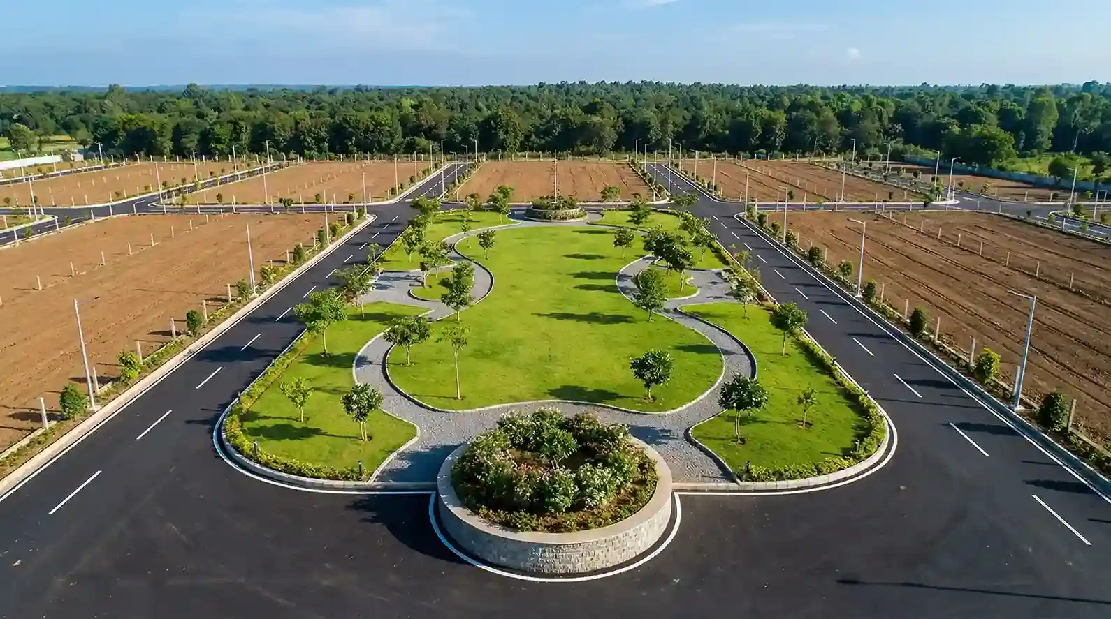 Villa plots in Ranasthalam Pharma City with world-class infrastructure and landscaped gardens