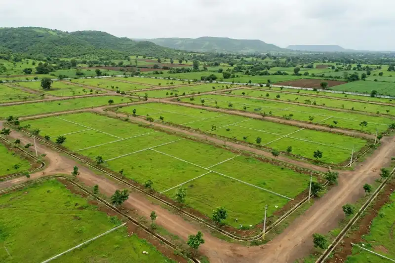 Open plots in Vijayawada – aerial view of CRDA approved residential layout